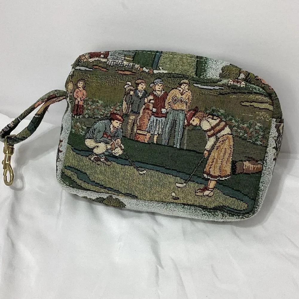 Holdings Brand Golf Theme Tapestry Bag With Side Clip Golf Ball Bag